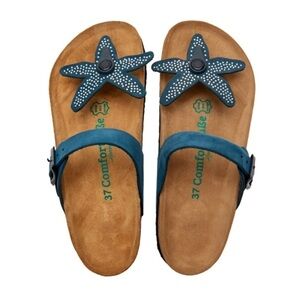 Comfortfusse Starfish Navy Silver Sandals Cork